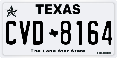 TX license plate CVD8164