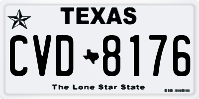 TX license plate CVD8176