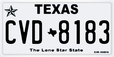 TX license plate CVD8183