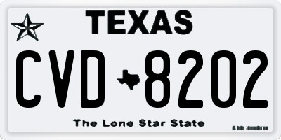 TX license plate CVD8202