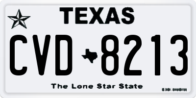 TX license plate CVD8213
