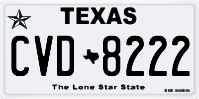 TX license plate CVD8222