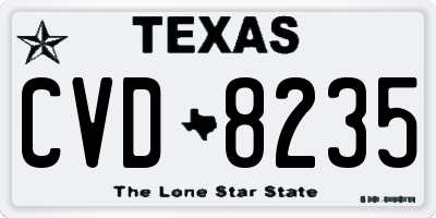 TX license plate CVD8235