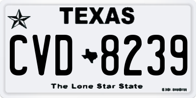 TX license plate CVD8239