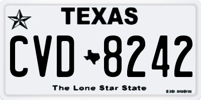 TX license plate CVD8242