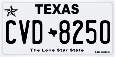 TX license plate CVD8250