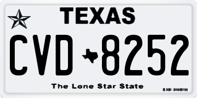TX license plate CVD8252