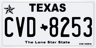 TX license plate CVD8253