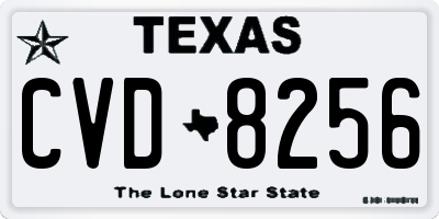 TX license plate CVD8256