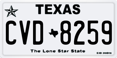 TX license plate CVD8259