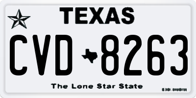 TX license plate CVD8263