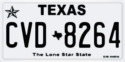 TX license plate CVD8264