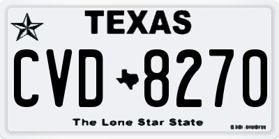 TX license plate CVD8270