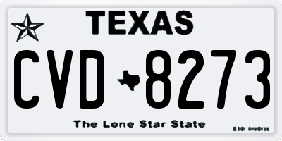 TX license plate CVD8273