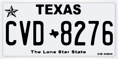TX license plate CVD8276