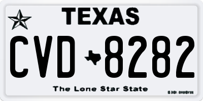 TX license plate CVD8282