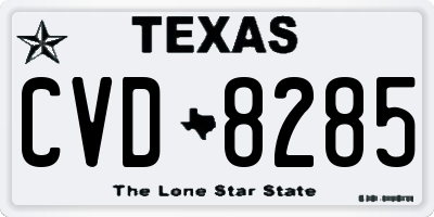 TX license plate CVD8285