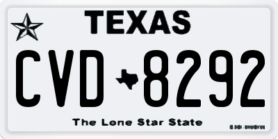 TX license plate CVD8292