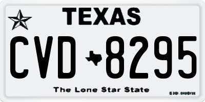 TX license plate CVD8295