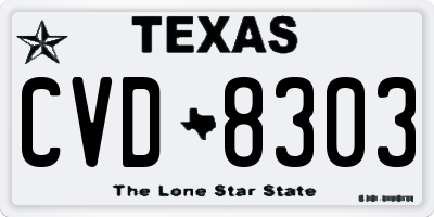 TX license plate CVD8303