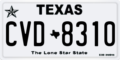 TX license plate CVD8310