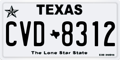 TX license plate CVD8312