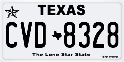 TX license plate CVD8328