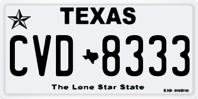 TX license plate CVD8333