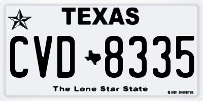TX license plate CVD8335