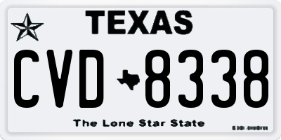 TX license plate CVD8338