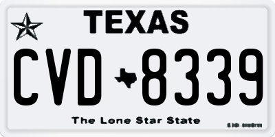 TX license plate CVD8339