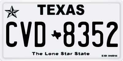 TX license plate CVD8352