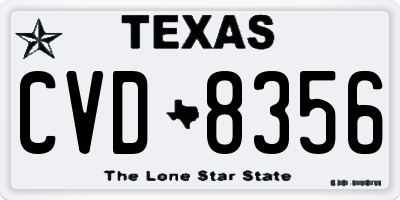 TX license plate CVD8356