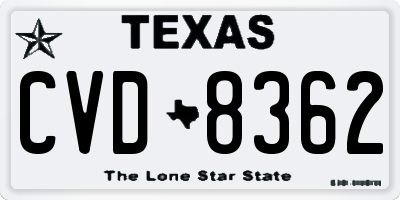 TX license plate CVD8362