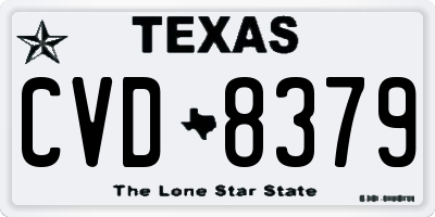 TX license plate CVD8379