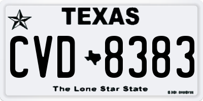 TX license plate CVD8383