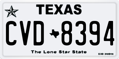TX license plate CVD8394