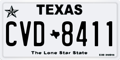 TX license plate CVD8411