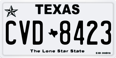 TX license plate CVD8423