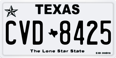 TX license plate CVD8425