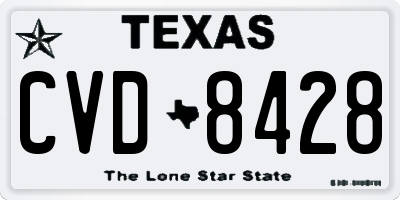 TX license plate CVD8428
