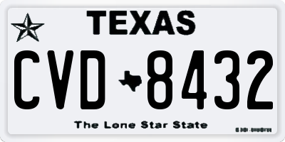 TX license plate CVD8432