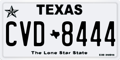 TX license plate CVD8444
