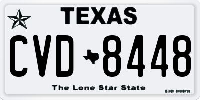 TX license plate CVD8448