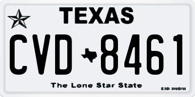 TX license plate CVD8461