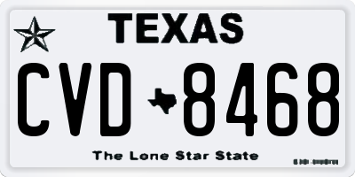 TX license plate CVD8468