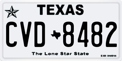 TX license plate CVD8482