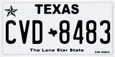 TX license plate CVD8483