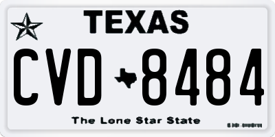 TX license plate CVD8484