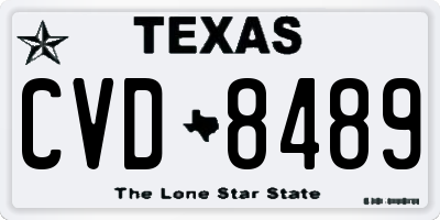 TX license plate CVD8489
